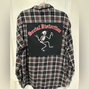 SOCIAL DISTORTION upcycled flannel Shirt XL or pick yr size